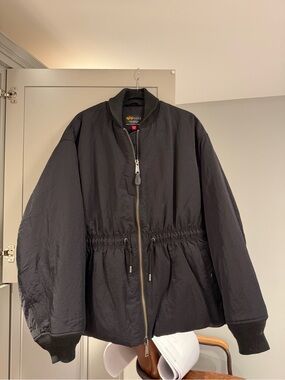 Alpha industries Black Drawstring Waist Bomber Jacket